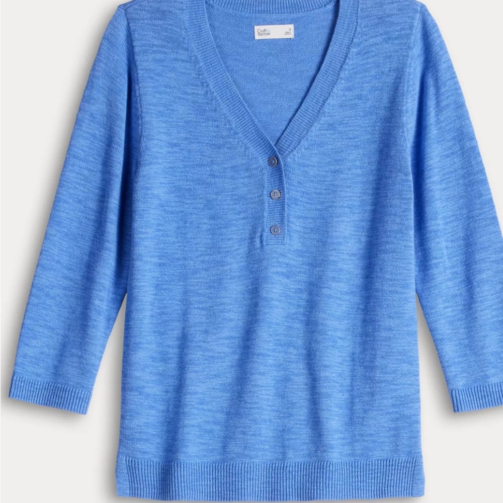 Lightweight Blue V-Neck Sweater - Picture 5 of 5